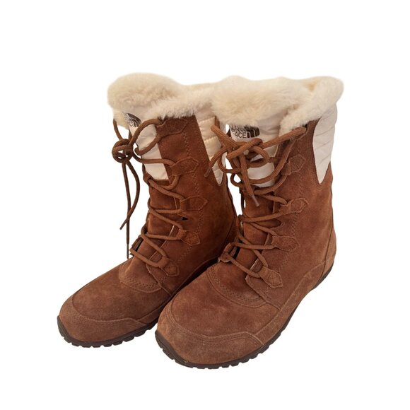 The North Face Nuptse Puma II Size 8 /EU 39 Dachshund Brown/ Cream NWOB Boots - Picture 14 of 16
